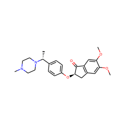 COc1cc2c(cc1OC)C(=O)[C@H](Oc1ccc([C@@H](C)N3CCN(C)CC3)cc1)C2 ZINC000028118620