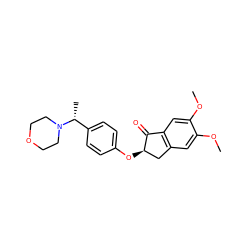 COc1cc2c(cc1OC)C(=O)[C@H](Oc1ccc([C@@H](C)N3CCOCC3)cc1)C2 ZINC000028334325