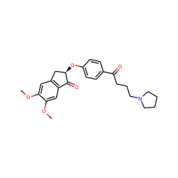 COc1cc2c(cc1OC)C(=O)[C@H](Oc1ccc(C(=O)CCCN3CCCC3)cc1)C2 ZINC000040848250