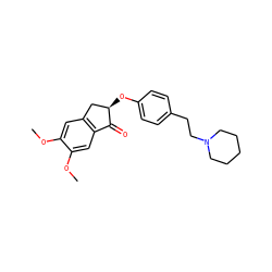 COc1cc2c(cc1OC)C(=O)[C@H](Oc1ccc(CCN3CCCCC3)cc1)C2 ZINC000040380490