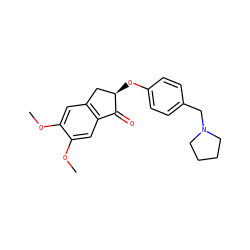 COc1cc2c(cc1OC)C(=O)[C@H](Oc1ccc(CN3CCCC3)cc1)C2 ZINC000028338254