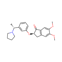 COc1cc2c(cc1OC)C(=O)[C@H](Oc1cccc([C@@H](C)N3CCCC3)c1)C2 ZINC000028334785