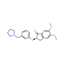 COc1cc2c(cc1OC)C(=O)[C@H](Oc1cccc(CN3CCCC3)c1)C2 ZINC000028344300