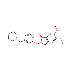 COc1cc2c(cc1OC)C(=O)[C@H](Oc1cccc(CN3CCCCC3)c1)C2 ZINC000028334595