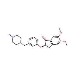 COc1cc2c(cc1OC)C(=O)[C@H](Oc1cccc(CN3CCN(C)CC3)c1)C2 ZINC000028339385