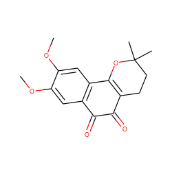 COc1cc2c(cc1OC)C1=C(CCC(C)(C)O1)C(=O)C2=O ZINC000028101071