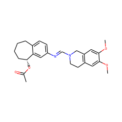 COc1cc2c(cc1OC)CN(/C=N/c1ccc3c(c1)[C@H](OC(C)=O)CCCC3)CC2 ZINC000101118233