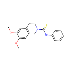 COc1cc2c(cc1OC)CN(C(=S)Nc1ccccc1)CC2 ZINC000013477517