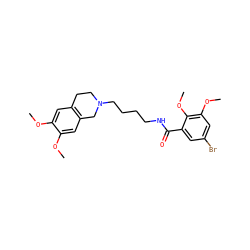 COc1cc2c(cc1OC)CN(CCCCNC(=O)c1cc(Br)cc(OC)c1OC)CC2 ZINC000013588503
