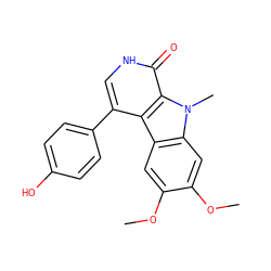 COc1cc2c3c(-c4ccc(O)cc4)c[nH]c(=O)c3n(C)c2cc1OC ZINC000040861952