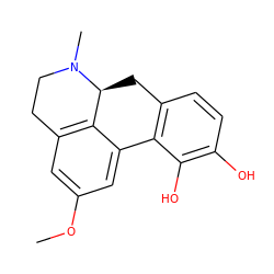 COc1cc2c3c(c1)-c1c(ccc(O)c1O)C[C@@H]3N(C)CC2 ZINC000029478807