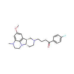 COc1cc2c3c(c1)N(C)CCN3[C@H]1CCN(CCCC(=O)c3ccc(F)cc3)C[C@@H]21 ZINC000038480151