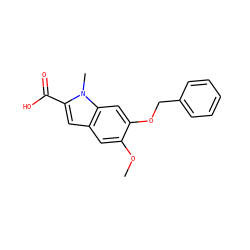 COc1cc2cc(C(=O)O)n(C)c2cc1OCc1ccccc1 ZINC000013740030