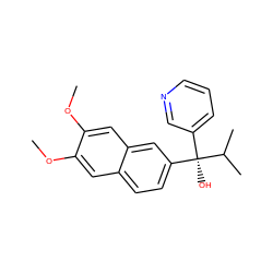 COc1cc2ccc([C@@](O)(c3cccnc3)C(C)C)cc2cc1OC ZINC000169338905