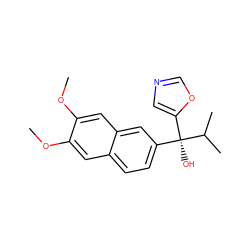 COc1cc2ccc([C@@](O)(c3cnco3)C(C)C)cc2cc1OC ZINC000169338900