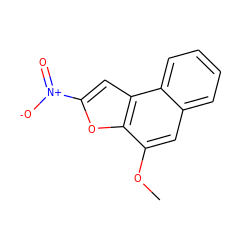 COc1cc2ccccc2c2cc([N+](=O)[O-])oc12 ZINC000001574602