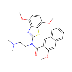 COc1cc2ccccc2cc1C(=O)N(CCN(C)C)c1nc2c(OC)ccc(OC)c2s1 ZINC000010066328