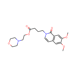 COc1cc2ccn(CCCC(=O)OCCN3CCOCC3)c(=O)c2cc1OC ZINC000013800908