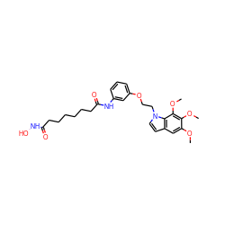 COc1cc2ccn(CCOc3cccc(NC(=O)CCCCCCC(=O)NO)c3)c2c(OC)c1OC ZINC000205876905