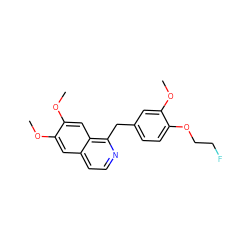 COc1cc2ccnc(Cc3ccc(OCCF)c(OC)c3)c2cc1OC ZINC000072105067