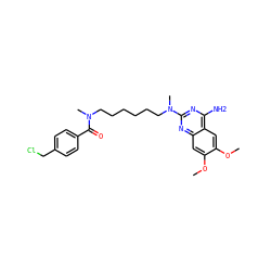 COc1cc2nc(N(C)CCCCCCN(C)C(=O)c3ccc(CCl)cc3)nc(N)c2cc1OC ZINC000013782117
