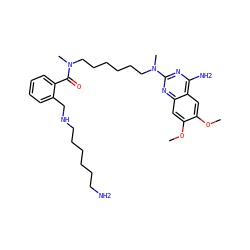 COc1cc2nc(N(C)CCCCCCN(C)C(=O)c3ccccc3CNCCCCCCN)nc(N)c2cc1OC ZINC000027550475