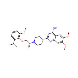 COc1cc2nc(N3CCN(C(=O)COc4c(OC)cccc4C(C)C)CC3)nc(N)c2cc1OC ZINC000000602525