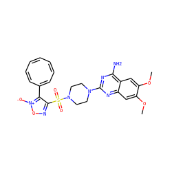 COc1cc2nc(N3CCN(S(=O)(=O)c4no[n+]([O-])c4C4=CC=CC=CC=C4)CC3)nc(N)c2cc1OC ZINC000253639294