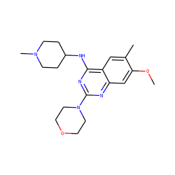 COc1cc2nc(N3CCOCC3)nc(NC3CCN(C)CC3)c2cc1C ZINC001772656105