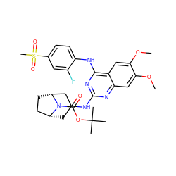 COc1cc2nc(NC3C[C@@H]4CC[C@H](C3)N4C(=O)OC(C)(C)C)nc(Nc3ccc(S(C)(=O)=O)cc3F)c2cc1OC ZINC000095591249