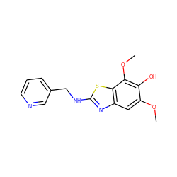 COc1cc2nc(NCc3cccnc3)sc2c(OC)c1O ZINC000000007870