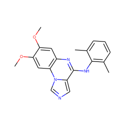 COc1cc2nc(Nc3c(C)cccc3C)c3cncn3c2cc1OC ZINC000013860296