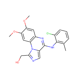 COc1cc2nc(Nc3c(C)cccc3Cl)c3cnc(CO)n3c2cc1OC ZINC000026568612