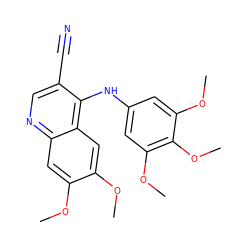 COc1cc2ncc(C#N)c(Nc3cc(OC)c(OC)c(OC)c3)c2cc1OC ZINC000003832344