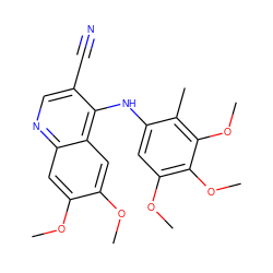 COc1cc2ncc(C#N)c(Nc3cc(OC)c(OC)c(OC)c3C)c2cc1OC ZINC000003832356