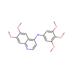 COc1cc2nccc(Nc3cc(OC)c(OC)c(OC)c3)c2cc1OC ZINC000003832350