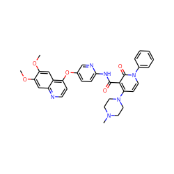 COc1cc2nccc(Oc3ccc(NC(=O)c4c(N5CCN(C)CC5)ccn(-c5ccccc5)c4=O)nc3)c2cc1OC ZINC000049695446