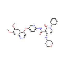 COc1cc2nccc(Oc3ccc(NC(=O)c4c(NC5CCOCC5)ccn(-c5ccccc5)c4=O)nc3)c2cc1OC ZINC000049694958