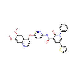 COc1cc2nccc(Oc3ccc(NC(=O)c4cc(-c5cccs5)cn(-c5ccccc5)c4=O)nc3)c2cc1OC ZINC000049694437