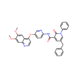 COc1cc2nccc(Oc3ccc(NC(=O)c4cc(Cc5ccccc5)cn(-c5ccccc5)c4=O)nc3)c2cc1OC ZINC000049679799