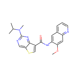 COc1cc2ncccc2cc1NC(=O)c1csc2cnc(N(C)C(C)C)nc12 ZINC000113653270