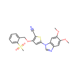 COc1cc2ncn(-c3cc(OCc4ccccc4S(C)(=O)=O)c(C#N)s3)c2cc1OC ZINC000019795634