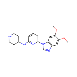 COc1cc2ncn(-c3cccc(NC4CCNCC4)n3)c2cc1OC ZINC000029044960