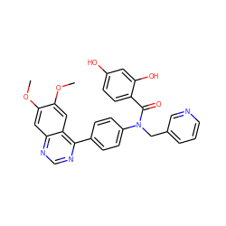 COc1cc2ncnc(-c3ccc(N(Cc4cccnc4)C(=O)c4ccc(O)cc4O)cc3)c2cc1OC ZINC000653758334