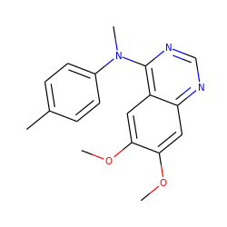 COc1cc2ncnc(N(C)c3ccc(C)cc3)c2cc1OC ZINC000027426793