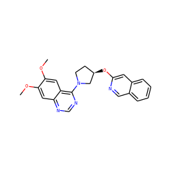 COc1cc2ncnc(N3CC[C@@H](Oc4cc5ccccc5cn4)C3)c2cc1OC ZINC000014956504