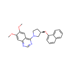 COc1cc2ncnc(N3CC[C@@H](Oc4cccc5ccccc45)C3)c2cc1OC ZINC000014956481