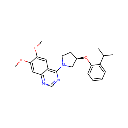 COc1cc2ncnc(N3CC[C@@H](Oc4ccccc4C(C)C)C3)c2cc1OC ZINC000029124347