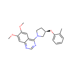 COc1cc2ncnc(N3CC[C@@H](Oc4ccccc4C)C3)c2cc1OC ZINC000014956410