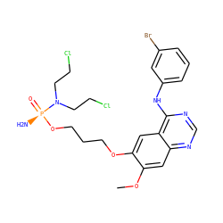 COc1cc2ncnc(Nc3cccc(Br)c3)c2cc1OCCCO[P@](N)(=O)N(CCCl)CCCl ZINC000207567612
